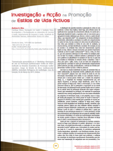 Investigação e Acção na Promoção de Estilos de Vida Activos